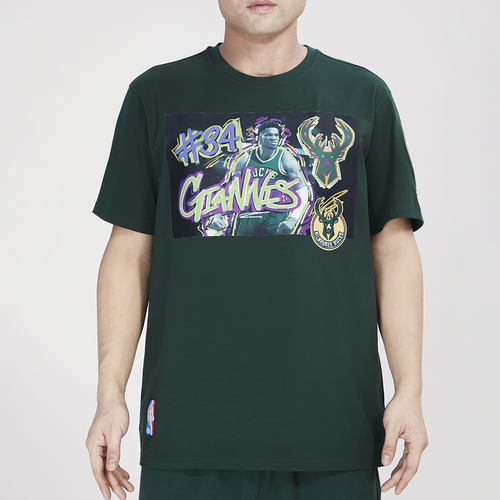 

Pro Standard Mens Giannis Antetokounmpo Pro Standard Bucks Yearbook T-Shirt - Mens Forest Green Size L