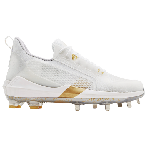 

Under Armour Mens Under Armour Harper 6 Low ST - Mens Baseball Shoes White/Halo Gray/Metallic Gold Size 8.0