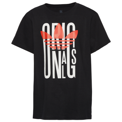

Boys adidas Originals adidas Originals Stacked Graphic T-Shirt - Boys' Grade School Black/White Size XS
