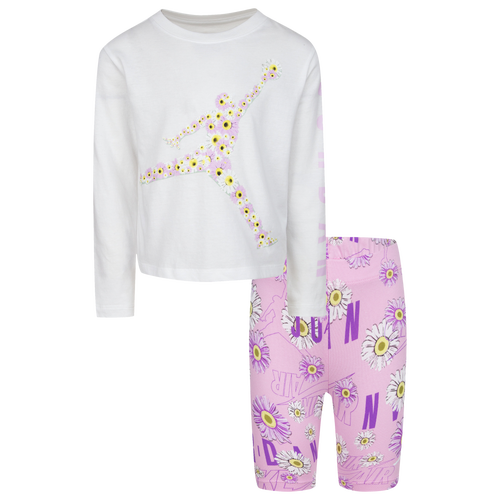 

Girls Preschool Jordan Jordan Flower Bike Shorts Set - Girls' Preschool Light Arctic Pink/White Size 4
