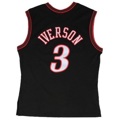 

Mitchell & Ness Mens Allen Iverson Mitchell & Ness 76ers Swingman Jersey - Mens Black/Red Size XL