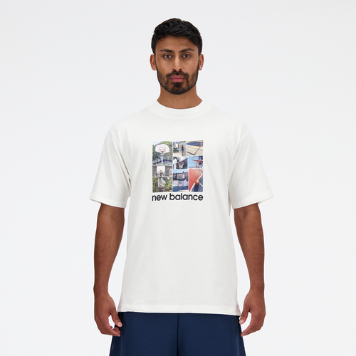 

New Balance Mens New Balance Hoops Graphic T-Shirt - Mens White/Multi Size M