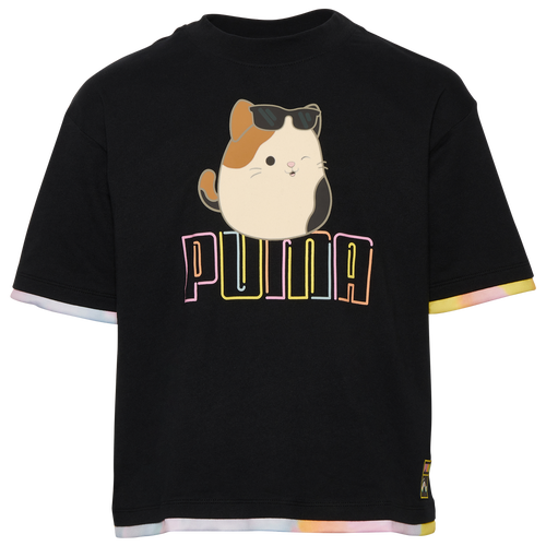 

Girls PUMA PUMA x Squishmallows Jersey Fashion T-Shirt - Girls' Grade School Black/Gold Size M