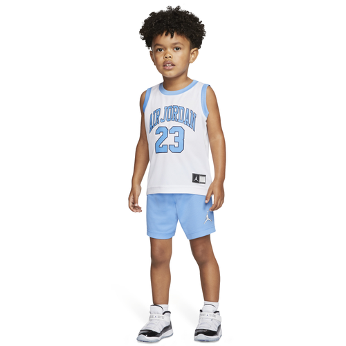 

Boys Jordan Jordan 23 Muscle DNA Shorts Set - Boys' Toddler White/University Blue Size 3T