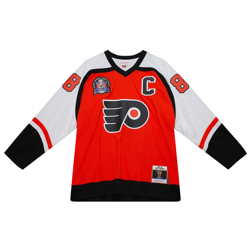 

Mitchell & Ness Mens Eric Lindros Mitchell & Ness Flyers 1996 Jersey - Mens Orange/Orange Size L