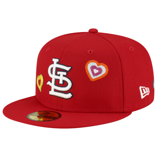

New Era Mens St. Louis Cardinals New Era Cardinals 5950 Chain Heart Fitted Hat - Mens Red/White Size 7