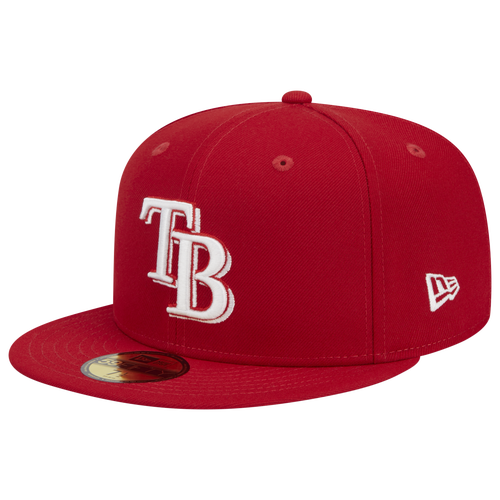 

New Era New Era Rays 5950 Evergreen Side Patch Fitted Hat - Adult Red/White Size 7