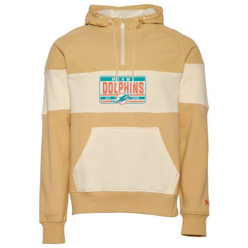 

New Era Mens Miami Dolphins New Era Dolphins Tag Pullover Hoodie - Mens Wheat Size S