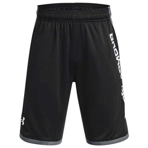 

Boys Under Armour Under Armour Stunt 3.0 Printed Shorts - Boys' Grade School Black/Pitch Gray/White Size S