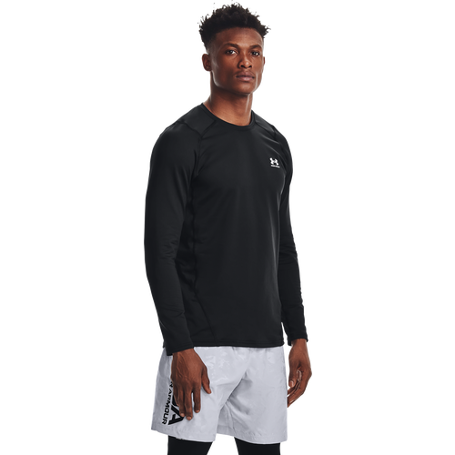 

Under Armour Mens Under Armour CG Armour Fitted Crew - Mens Black/White Size M