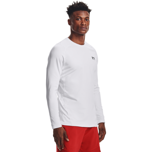 

Under Armour Mens Under Armour CG Armour Fitted Crew - Mens Black/White Size S