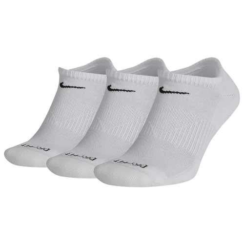 

Nike Mens Nike 3 Pack Dri-FIT Plus No Show Socks - Mens White/Black Size L