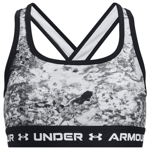 

Girls Under Armour Under Armour Crossback Mid Printed - Girls' Grade School Pitch Gray/White Size M