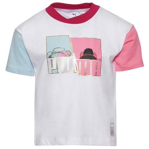 

Girls Preschool PUMA PUMA LOL S&S Colorblock T-Shirt - Girls' Preschool White/Multi Size 6X