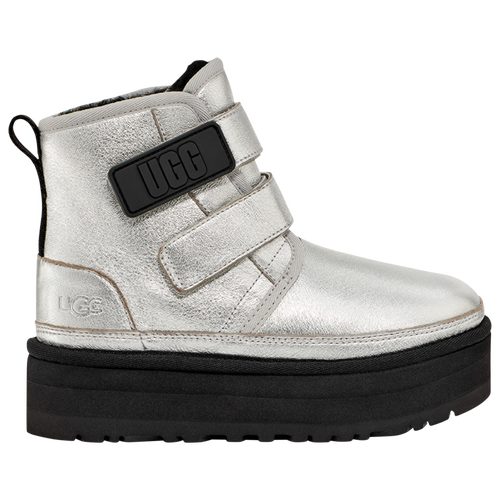 

UGG Girls UGG Neumel Platform Leather - Girls' Grade School Running Shoes Silver Metallic Size 4.0