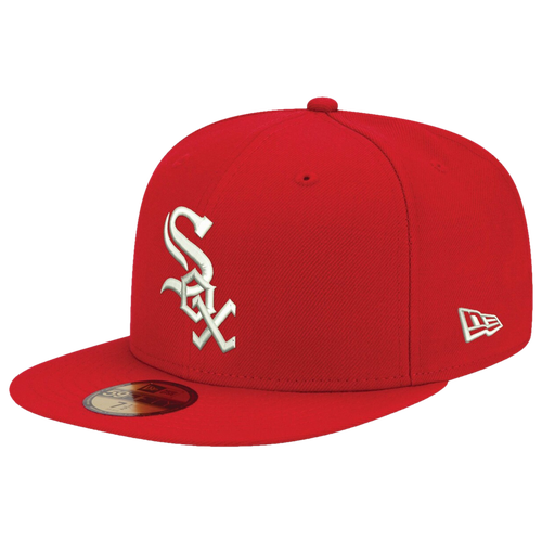 

New Era Mens New Era White Sox Logo White 59Fifty Fitted Cap - Mens Red/Red Size 7