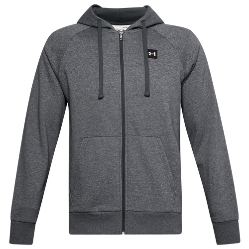 

Under Armour Mens Under Armour Rival Fleece LC Logo Full-Zip Hoodie - Mens Pitch Gray Lt Hthr/Onyx White Size S