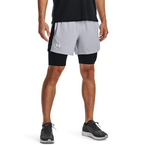 

Under Armour Mens Under Armour Launch 5'' 2-In-1 Shorts - Mens Mod Gray/Black/Reflective Size M