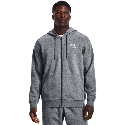 

Under Armour Mens Under Armour Essential Fleece Full-Zip Hoodie - Mens Pitch Gray Heather/White Size 3XLT