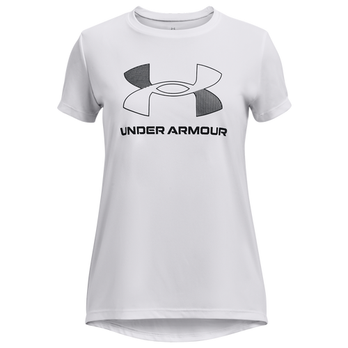 

Girls Under Armour Under Armour Tech BL T-Shirt - Girls' Grade School White/Black Size M
