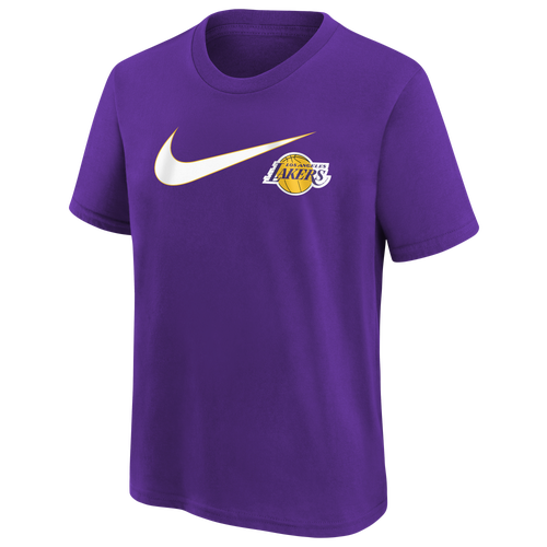 

Boys Nike Nike Lakers Essential Swoosh S/S T-Shirt - Boys' Grade School Purple/Purple Size L