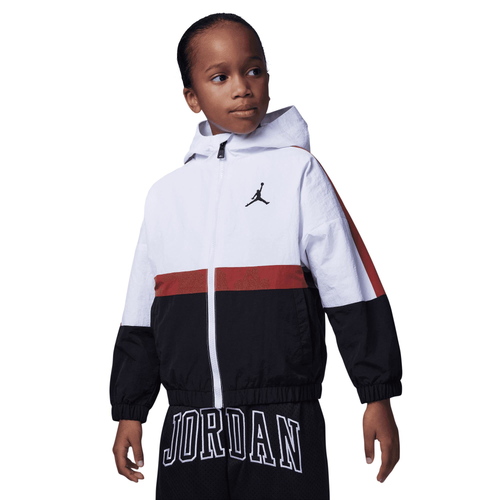 

Boys Preschool Jordan Jordan Color Block Wind Jacket - Boys' Preschool White/Black Size 6