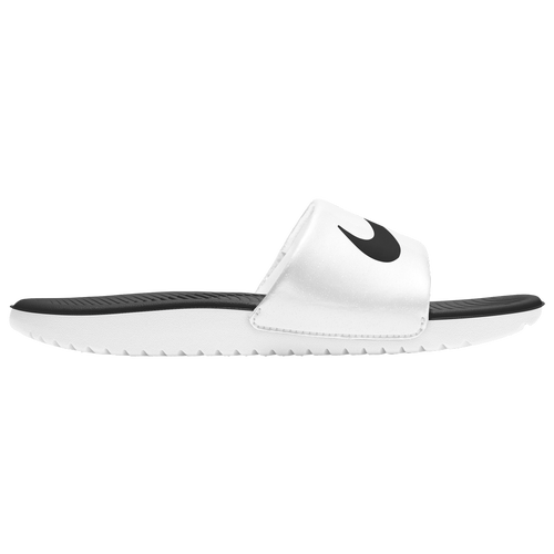

Boys Nike Nike Kawa Slides - Boys' Grade School Shoe White/Black Size 04.0
