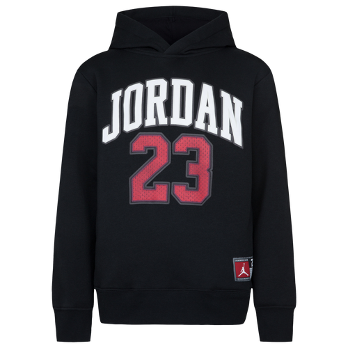

Boys Jordan Jordan HBR Fleece Pullover Hoodie - Boys' Grade School Black/White Size XL