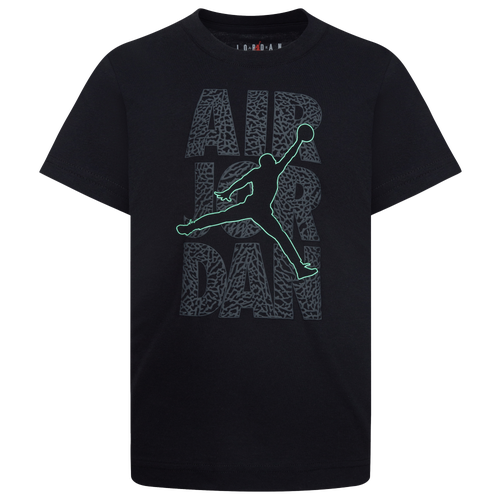 

Boys Jordan Jordan AJ3 Stack Glow Short Sleeve T-Shirt - Boys' Grade School Black/Green Size XL