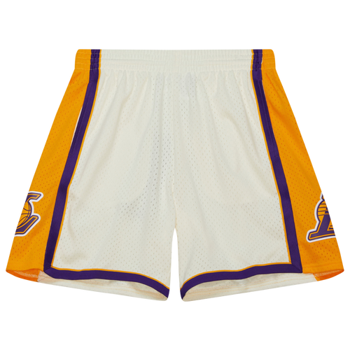 

Mitchell & Ness Mens Los Angeles Lakers Mitchell & Ness Lakers Cream Shorts - Mens Off White/White/White Size L