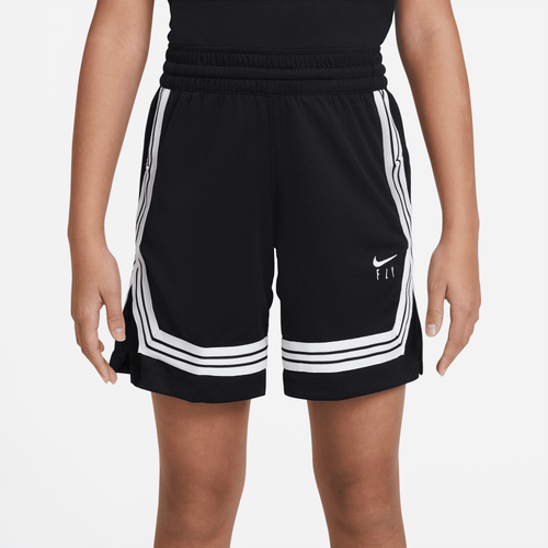 

Nike Girls Nike Fly Crossover Shorts - Girls' Grade School Black/White Size L