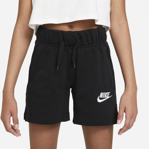 

Nike Girls Nike NSW Club FT 5" Shorts - Girls' Grade School Black/White Size XL
