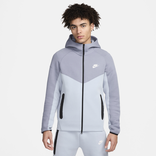 

Nike Mens Nike Tech Fleece Full-Zip Hoodie - Mens White/Blue Size LT