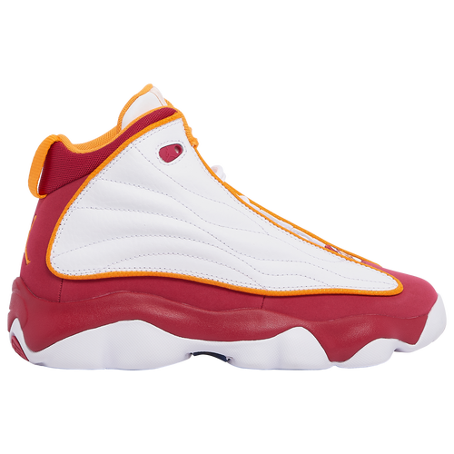 

Boys Jordan Jordan Pro Strong - Boys' Grade School Basketball Shoe White/Vivid Orange/Cardinal Red Size 03.5