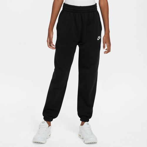 

Girls Nike Nike NSW Club LBR Oversized Fleece Pants - Girls' Grade School White/Black/Black