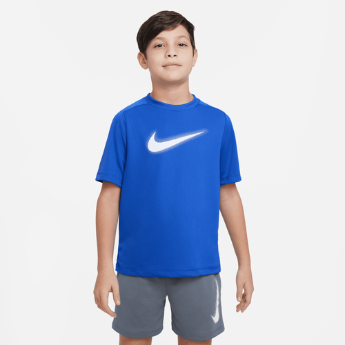 

Boys Nike Nike Dri-FIT Multi + Short Sleeve GX Top - Boys' Grade School Game Royal/White Size S