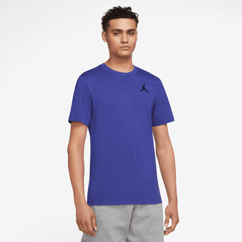 

Jordan Mens Jordan Jumpman Embroidered T-Shirt - Mens Light Concord/Black Size M