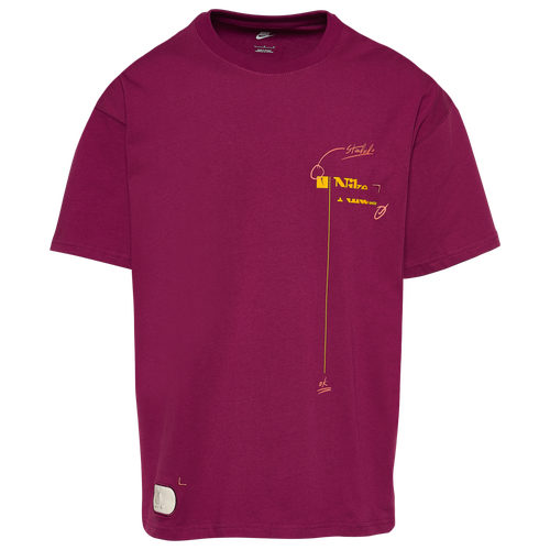 

Nike Mens Nike NSW SS Max90 Floratone T-Shirt - Mens Maroon/Yellow Size S