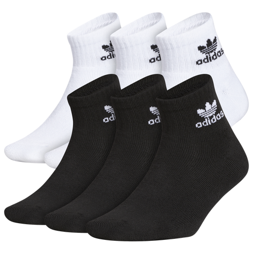 

adidas Originals Boys adidas Originals Quarter Sock 6-Pack - Boys' Grade School White/Black Size L