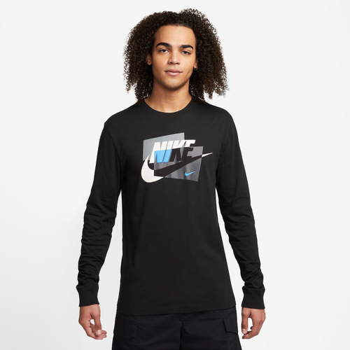 

Nike Mens Nike NSW FW Connect Long Sleeve T-Shirt - Mens Black/Blue Size S