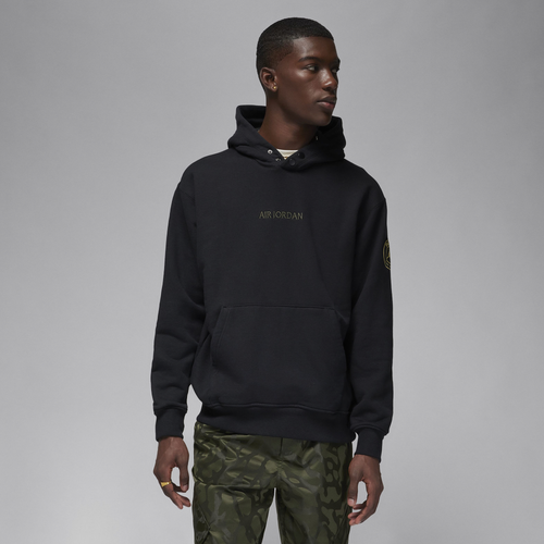 

Jordan Mens Jordan PSG Wordmark Fleece Pullover - Mens Black/Cargo Khaki Size L