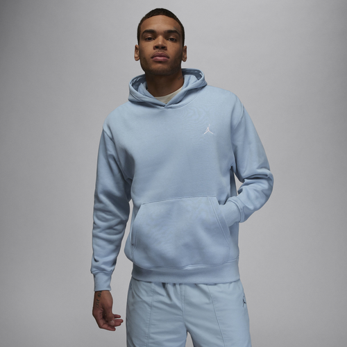 

Jordan Mens Jordan Essential Fleece Pullover - Mens White/Blue Size M