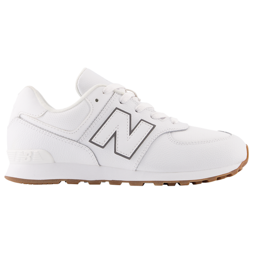 

Boys New Balance New Balance 574 Classic - Boys' Grade School Running Shoe White/White/Gum Size 06.0