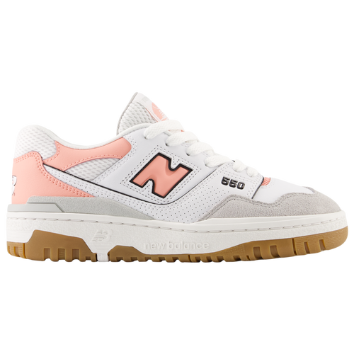 

Girls New Balance New Balance 550 - Girls' Grade School Basketball Shoe White/Pink Size 07.0