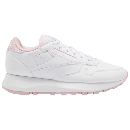 

Reebok Girls Reebok Classic Leather SP - Girls' Grade School Running Shoes White/Pink Glow Size 7.0