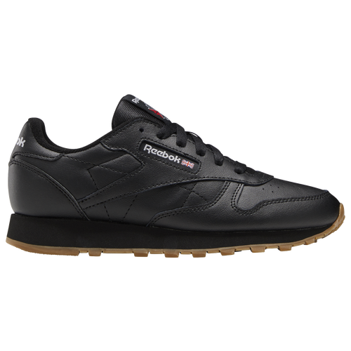 

Reebok Boys Reebok Classic Leather - Boys' Grade School Running Shoes Black/Tan Size 6.0