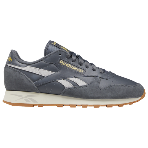 

Reebok Mens Reebok Classic Leather Dusty Warehouse - Mens Running Shoes Gray/Gold/Chalk Size 13.0
