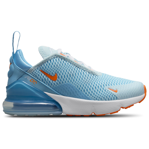 

Nike Boys Nike Air Max 270 - Boys' Preschool Running Shoes Glacier Blue/Aquarius Blue/Orange Size 12.5