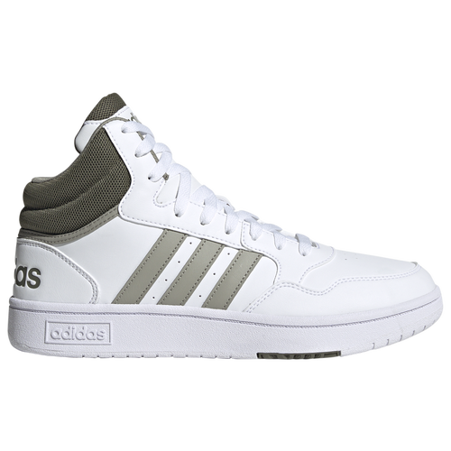 

adidas Mens adidas Hoops 3.0 Mid - Mens Basketball Shoes Ftwr White/Silver Pebble/Olive Strata Size 13.0