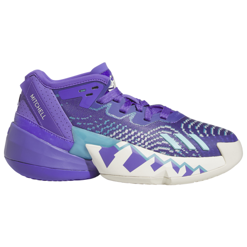 

Boys adidas D.O.N. Issue #4 Basketball Shoes - Boys' Grade School Purple/White/Blue Size 05.5